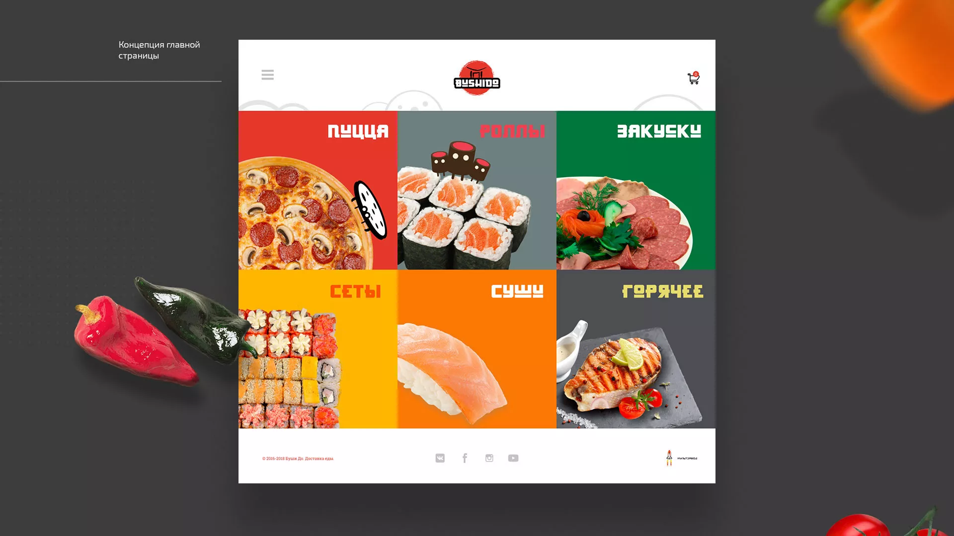 Разработка сайта для пиццерии «BUSHIDO» в Канске